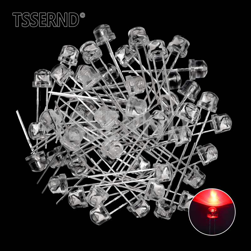 50pcs 5mm Straw Hat LED Super  - Ludwigia Super Red 评论和价格