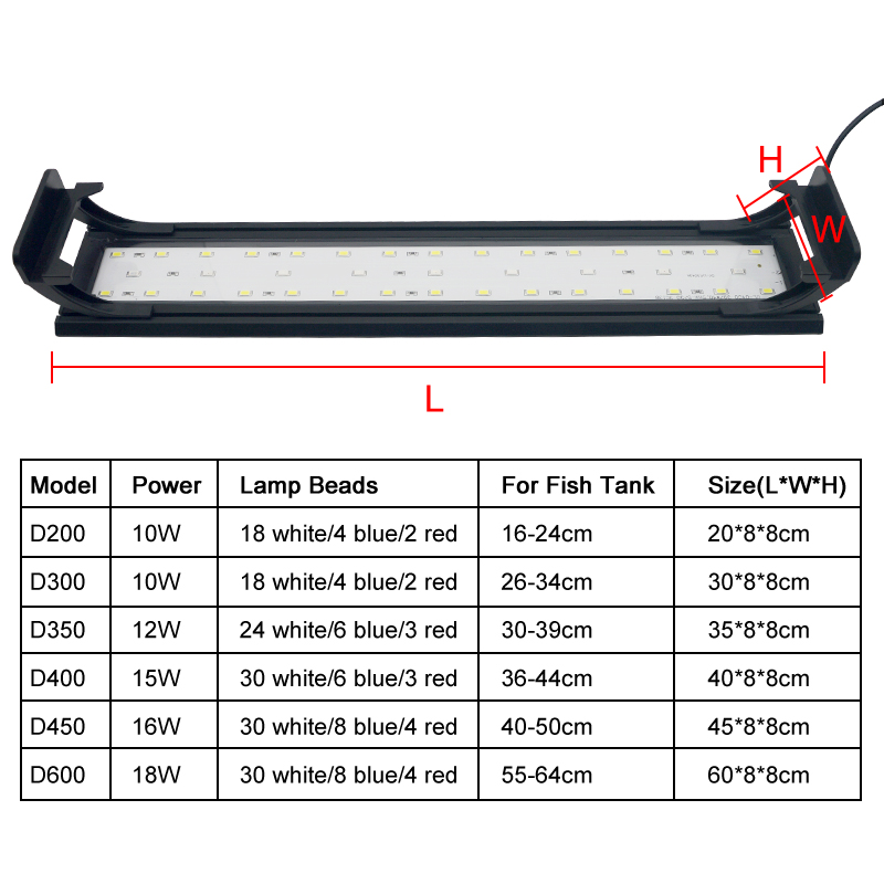 Aquarium LED Light for 16-64CM - Aquarium Plant Growth Light 评论和价格