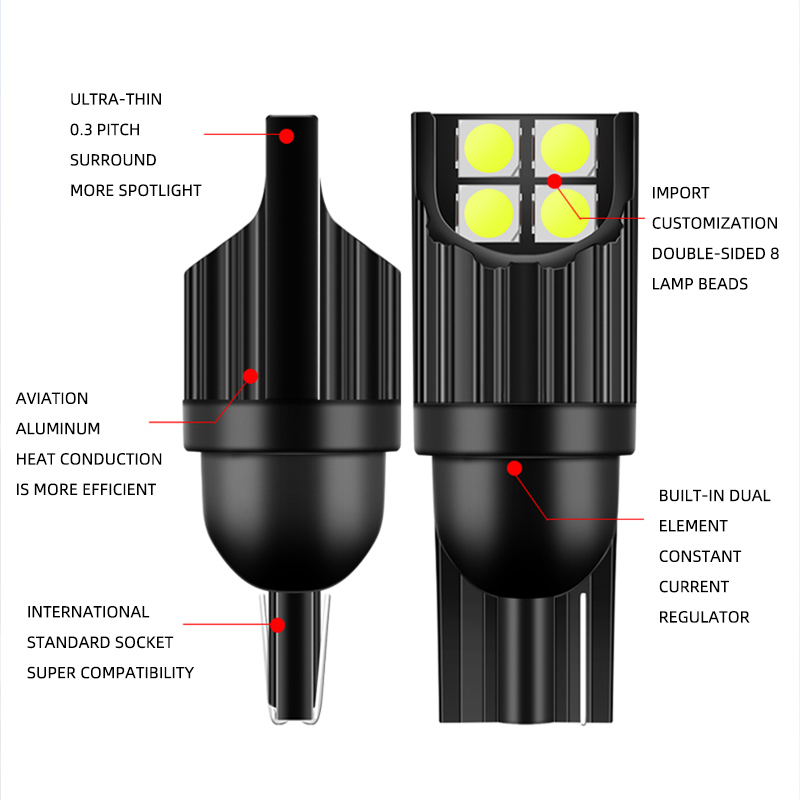 2pcs T10 LED W5W LED Bulbs 194 - Ludwigia Super Red 评论和价格