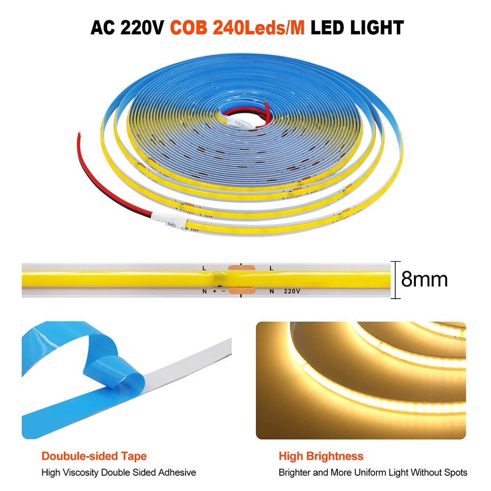 220V 5m 10m 15m 20m 50m COB LE - Ludwigia Super Red 评论和价格