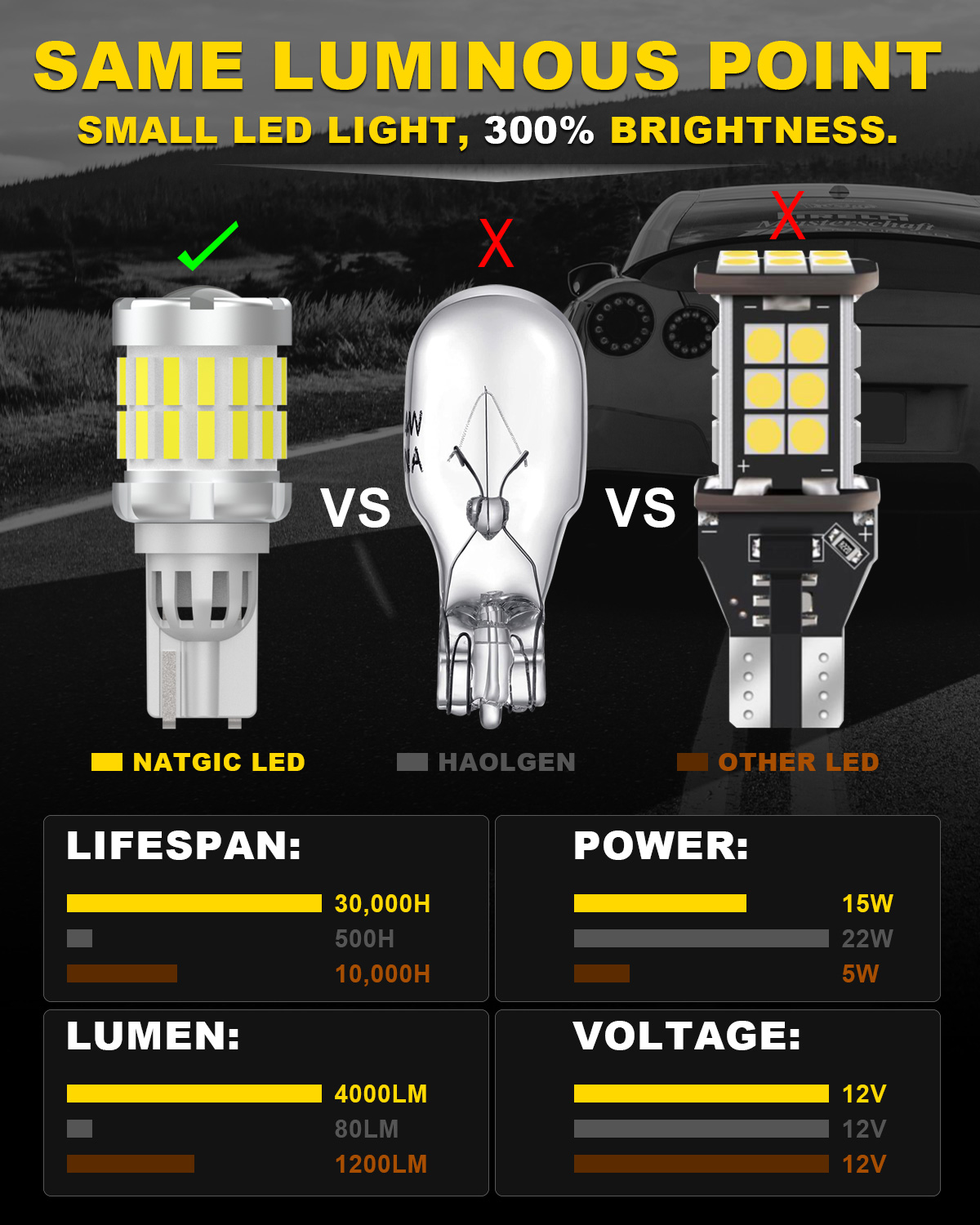 2x 2000LM Canbus T15 T16 LED R - Ludwigia Super Red 评论和价格